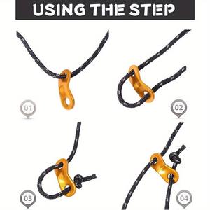 ZJ-PJ005 Ensemble de cordes de tente en polyester vert de 12 m avec piquets pour le camping toutes saisons - Product Image 4