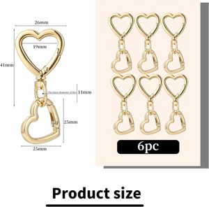 ZROSDSGY Pcs Heart Swivel <b>Spring</b> Clasps Metal <b>Spring</b> Key Chain Hook Clasps <b>Clip</b> Hanging Hooks For DIY Crafts Key Chains Bright G - Product Image 3