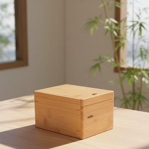Urne rectangulaire en bambou écologique, avec couvercle coulissant dissimulé, conteneur de rangement commémoratif pour cendres d'animaux de compagnie - Product Image 6