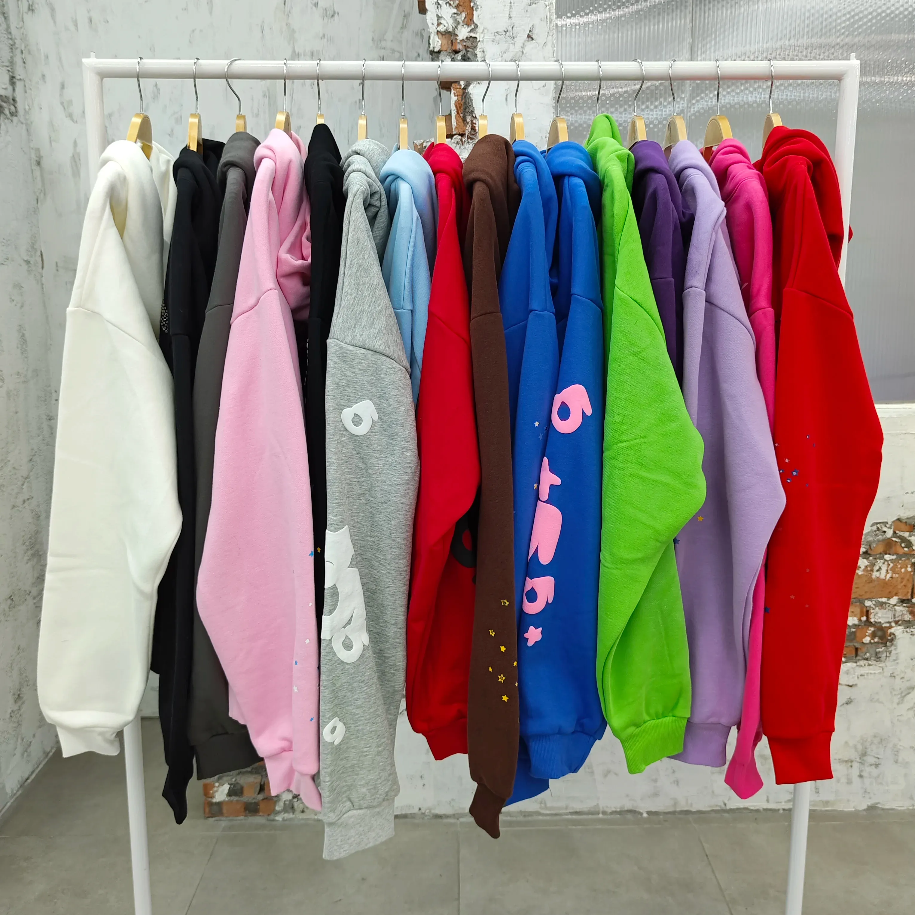 420gsm Top quality Heavyweight Puff Print spider hoodies Men's tracksuits 100% Cotton Sweatshirt custom streetwear spider hoodie