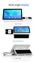 Leiling 10,1 pouces Android 11.0 Terminal de point de vente tout-en-un à double écran Caisse enregistreuse 32 Go de RAM 2 Go de stockage Bluetooth 5.2 1280x800 Blanc