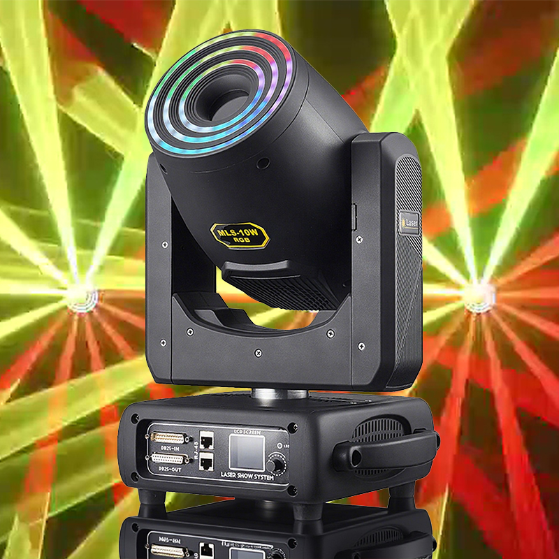 Igracelite 5 Вт/8 Вт/10 Вт движущаяся головка анимационный лазерный свет Rgb Полноцветный лазерный движущийся головной свет со светодиодным 3D-кольцом для вечеринки