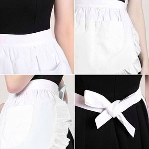 Tablier de princesse demi-corps style européen blanc pur avec double poche et dentelle, exclusivité transfrontalière pour femmes de chambre, en polyester - Product Image 3