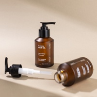 Bouteille de savon pour les mains en verre ambré 100ml 120ml 200ml 300ml Bouteille de lotion d'huile pour le corps Bouteille de pompe en verre de luxe pour cosmétiques