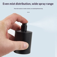 Botol Parfum Isi Ulang Silinder High-end Matte Black Snap-on, Dispenser Kaca dengan Pompa Semprot Anti Cahaya