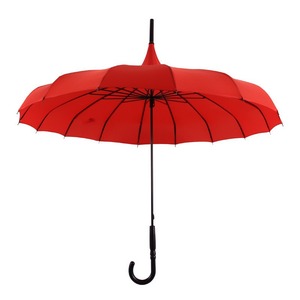 Sombrilla Clásica Roja Tipo Pagoda, 16 Varillas, Poliéster, Apertura Manual, Protección Solar y contra la Lluvia, Mango Largo, Diseño Recto - Product Image 5