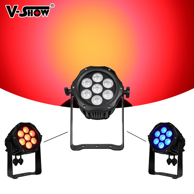 VSHOW P7 Outdoor IP65 Waterproof Par Light 7PCS 10W Mini Led Par Light RGBW 4IN1 Led Wash Fixture for Performance Disco Party