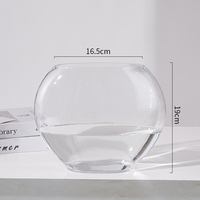 Prix usine géométrique bouche oblique vase carré verre transparent décoration vase arrangement de fleurs