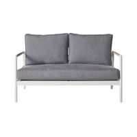Meubles de salon, canapé deux places en tissu avec structure en métal et coussin, à vendre