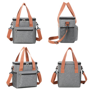 Lớn cách điện Túi ăn trưa & hộp với bảng điều khiển năng lượng mặt trời không thấm nước mát mềm cho người lớn màu đen 12-có thể Polyester - Product Image 4