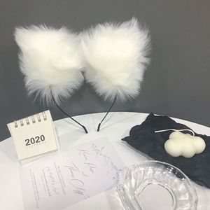 Diadema de Orejas de Gato de Felpa, Color Blanco Puro, Accesorio para el Cabello, Tocado Nupcial para Mujer - Product Image 1