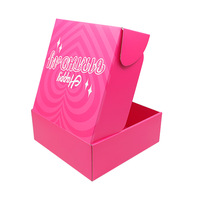 Boîte cadeau rose avec logo personnalisé en estampe dorée, boîtes cadeau en papier recyclables pour cadeaux, emballage cadeau pour vêtements
