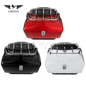 Caja de equipaje Universal <span class=keywords><strong>para</strong></span> motocicleta, alforja trasera de 48 L, <span class=keywords><strong>con</strong></span> estante <span class=keywords><strong>para</strong></span> Harley XL 1200 883 Touring, color negro - Product Image 4