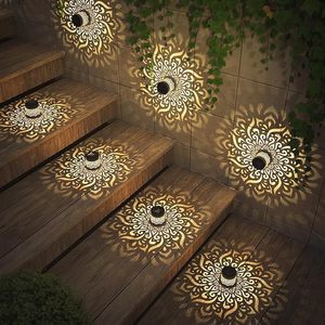 Solar Outdoor Wall Lamp Mandala Pattern <b>LED</b> Waterproof <b>Sensor</b> Activated Courtyard Villa <b>Light</b> - Product Image 1