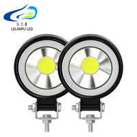 ELANPU - Luz de Trabajo LED Redonda de 4 Pulgadas, COB Súper Brillante, Haz de Luz Concentrado, Lámpara de Conducción de Aluminio, Impermeable, para Todoterreno, SUV, ATV, Camioneta, 12V 24V