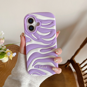 Cover per Telefono in Silicone 3D con Motivo Zebrato per 16 15 14 13 <span class=keywords><strong>Pro</strong></span> Max, Custodia Protettiva Morbida Antiurto e Antigraffio - Product Image 2