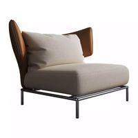 GEDO Chaise longue nordique en tissu de chêne gris fumé européen Chaise de loisirs d'appoint en tissu minimaliste Chaise d'appoint