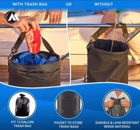 Poubelle de bateau réutilisable à la mode avec caractéristiques USB et RFID doublure en PVC fermeture à glissière pour le camping en plein air et la pêche en barge