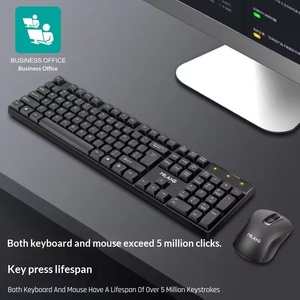 2.4G Wireless Keyboard Mouse Set Black Stylish Full Size Plug and Play for <b>Computer</b> Laptop Desktop - Product Image 3