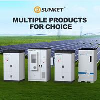 Système d'énergie solaire hybride Sunket avec conteneur de stockage de batteries lithium-ion, refroidissement liquide 100 kW, système d'alimentation commercial 215 kWh