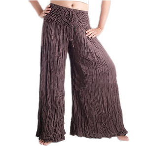 Pantalones de Invierno para Mujer, Diseño Moderno con Textura Arrugada, Frente Plano con Encaje, Transpirables, Ecológicos, Antiarrugas, Corte de Bota, 100% Algodón - Product Image 2