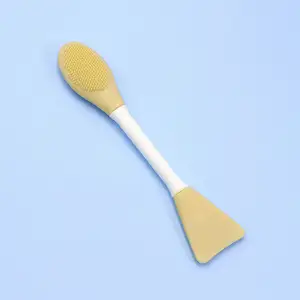 Dupla cabeça silicone máscara escova dupla uso silicone máscara escova lavagem lama filme ajustando vara DIY beleza ferramentas