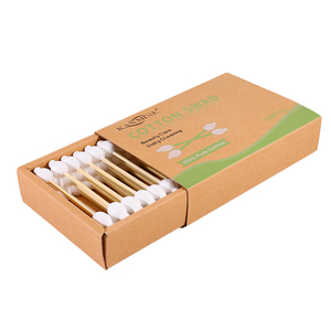 Produits de créateur chinois oreille propre 33 pièces bâton de bambou tête de <span class=keywords><strong>gourde</strong></span> coton-tige avec paquet de boîte de tiroir en papier Kraft - Product Image 5