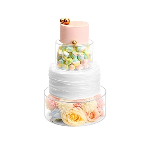 Custom Clear Acrylic Cake <strong>Box</strong> Stand Transparent Display <strong>Box</strong> Pedestal <strong>Riser</strong> with Hollow Bottom - Product Image 5