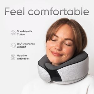Almohadas de Viaje para Avión, Vuelos de Larga Distancia, Soporte para la Cabeza 360°, Kit para Auto y Avión <span class=keywords><strong>con</strong></span> Antifaz 3D Contorneado y Tapones para los Oídos - Product Image 3