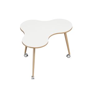 Table triangulaire à motif floral - Design moderne et durable avec roulettes universelles pour usage scolaire et commercial - Product Image 1