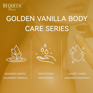 Bequeen Golden Vanilla Body Wash Lotion Gommage Sans Alcool Parfum Brume Hydratation Soins du Corps Ensemble pour une Expérience de Luxe - Product Image 3