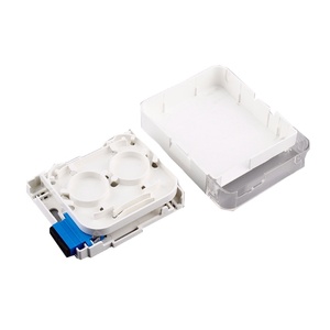 Caja Terminal de <span class=keywords><strong>Fibra</strong></span> Óptica para Interiores FTTH, Placa de Conexión SC de 2 Puertos, Material ABS+PC, Color Blanco/Gris, Montaje en Pared - Product Image 1