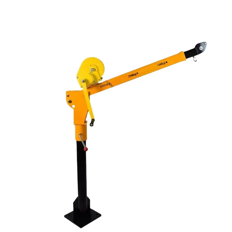 Vehicle mounted Crane 1 ton 2 tons truck car Crane 220V household hoist lifting small Crane