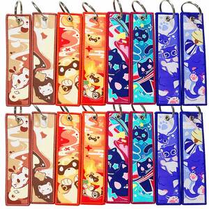 <b>Custom</b> Fabric Keychain <b>Key</b> Tag Accessories Sublimation Printed Keytag Woven Cartoon Keystrap Anime Keychains - Product Image 4