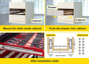 34 -54inch 500lbs 76mm Heavy Duty Ball Bearing 3 Folds Full Triple Extension Soft Close Cabinet <strong>Slide</strong> Rail for Industry Device - Product Image 5