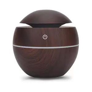 Hot seller OEM 2024 wood grain humificador ultrasonic air humidifier led mini humidifiers aromatherapy humidifiers for home