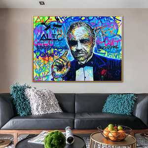 Consegna di un pezzo all'ingrosso 100% dipinto a mano decorazioni per la casa pittura il padrino pittura a mano su tela - Product Image 3