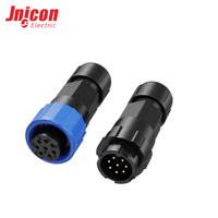 Connecteur industriel étanche M16 8 broches, prise femelle et fiche mâle, contacts plaqués or, IP67, assemblé par vis