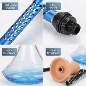 Cachimba Árabe de Aleación de Aluminio con un Solo Tubo, <span class=keywords><strong>Precio</strong></span> al por Mayor, Juego Completo, Directo de Fábrica - Product Image 4