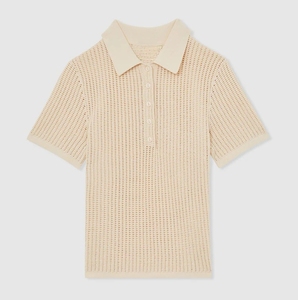 Áo Polo Dệt Kim Nữ Cổ Gập Phong Cách Thường Ngày Logo Mặt Trước Đơn Giản 100% Cotton Áo Dệt Kim Cho Nữ - Product Image 5