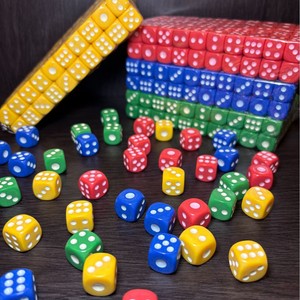 SALIWY DC28 <span class=keywords><strong>Dados</strong></span> Acrílicos Redondos de 14mm, Rojo, Amarillo, Azul, Verde, Negro, Blanco, Rosa, Morado, <span class=keywords><strong>para</strong></span> Juegos, Combinación de Colores, Seis Caras - Product Image 2