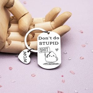 <span class=keywords><strong>2022</strong></span> nouveau acier inoxydable dessin animé décapsuleur porte-clés écologique ne <span class=keywords><strong>pas</strong></span> faire stupide pendentif collier fête des mères cadeau - Product Image 3