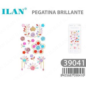 Adesivi con strass scintillanti ILAN a forma di fiore di prugna multicolore 39041 - Product Image 3