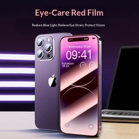 Protection d'écran en verre trempé pour iPhone 18 Pro 17 Air 16 Plus 15 Pro Max 14, Film de protection anti-lumière bleue et anti-lumière rouge pour les yeux