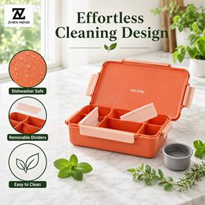 Zhenneng Lunch Box <strong>Container</strong> 2800ml, Custom Snack Bento Platter Ice Pack, Leak-Proof Silicone Lid, Outdoor Portable Meal Kit - Product Image 3