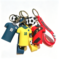 Porte-clés et bracelet miniatures personnalisés en PVC 3D étanche, écologiques, en acier inoxydable, imprimés UV, motif dessin animé de joueur de football