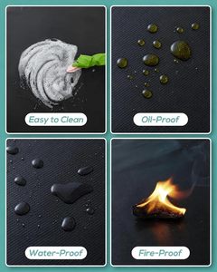100 X 150 cm Silica Fireproof Heat Protection Non-Stick Grill Mat Floor Protector for Outdoor Kitchen <b>BBQ</b> <b>Charcoal</b> Grill - Product Image 4