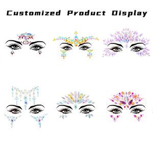 Customized Temporary <b>Face</b> <b>Gems</b> Crystal Stickers Printed for Body Application at Music <b>Festivals</b> Carnival Parties White Color - Product Image 4