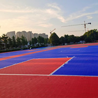 Suelo para Cancha de Baloncesto en el Patio Trasero, Baldosas de PP, Múltiples Usos para Cancha de Tenis, Hockey, Fútbol Sala, Color Personalizable, Muestras Gratis