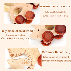 Venta al por mayor de coches de madera con forma de animales, juguetes de madera orgánica de empuje y arrastre, artesanías educativas de madera, coches de juguete de madera con forma de animales para bebés. - Product Image 5
